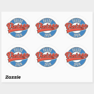 Oviedo spain vintage style logo classic round sticker