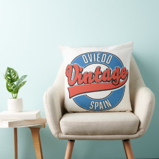 Oviedo spain vintage style logo cushion