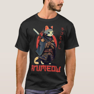 OW Funny Cute Samurai Cat Ninja Costume T-Shirt