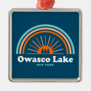Owasco Lake New York Rainbow Metal Tree Decoration
