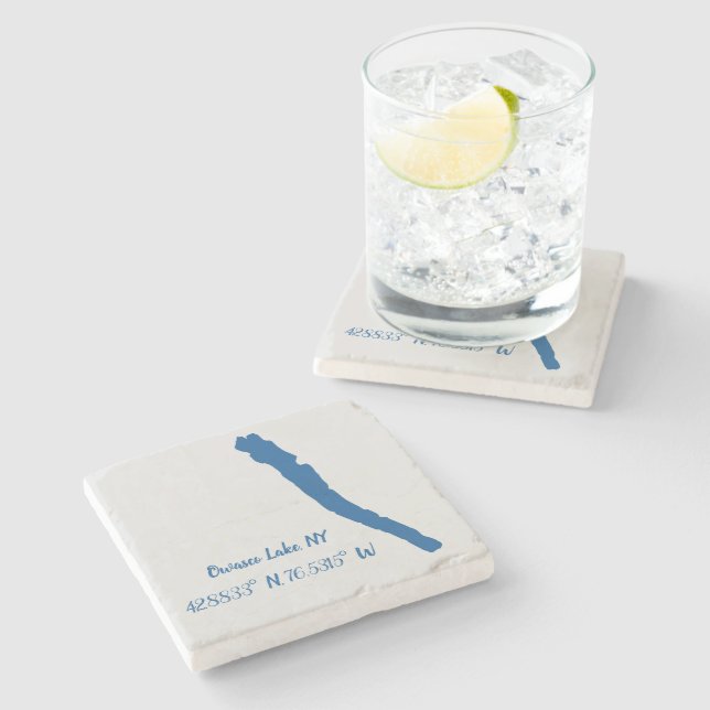 Owasco Lake, NY Marble Coaster (Side)