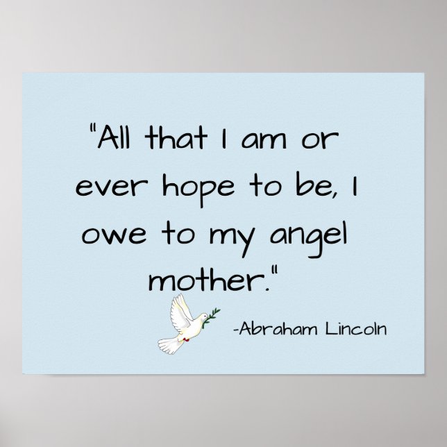 owe to angel mother mother's day Abraham Lincoln Poster (Front)