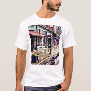 Owego NY - American Flag and Reflections T-Shirt
