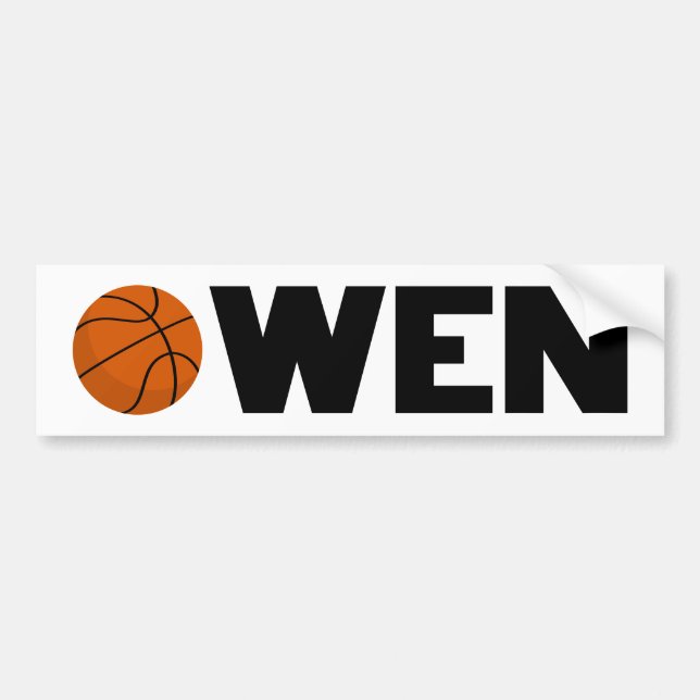 Owen Basketball Bumper Sticker (Front)