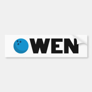 Owen bowling bumper sticker