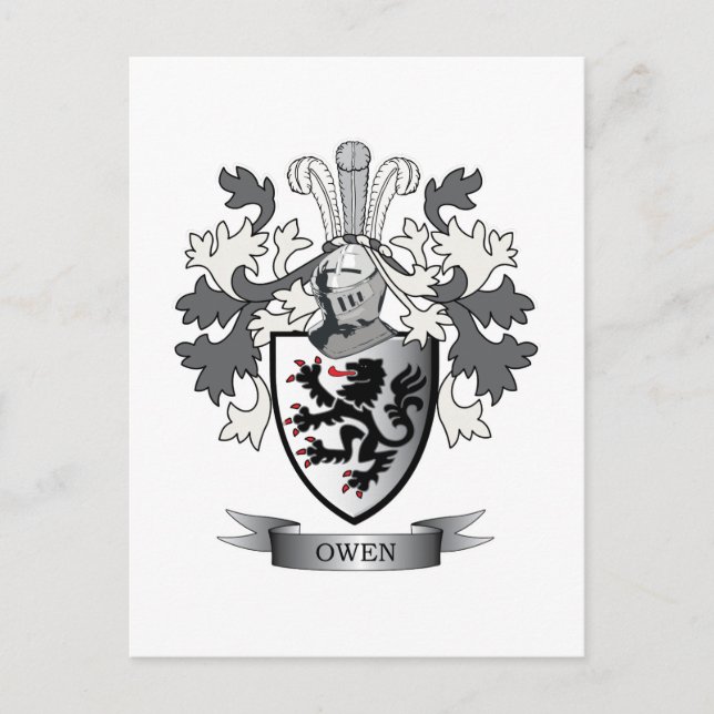 Owen Family Crest Coat of Arms Postcard (Front)