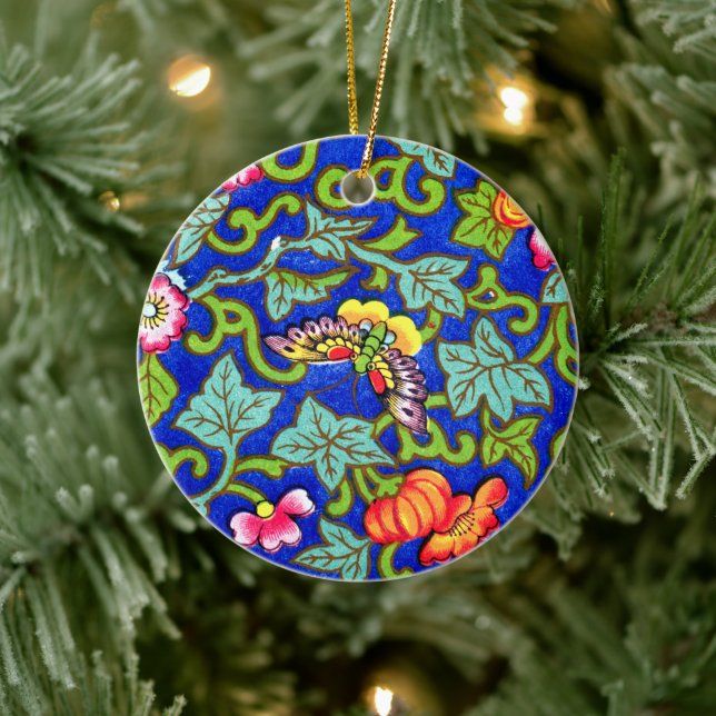 Owen Jones Antique Oriental Butterflies Ceramic Tree Decoration (Tree)