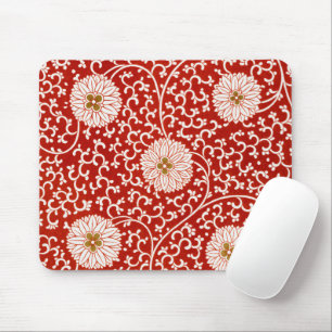 Owen Jones Chinese Ornament Red White Floral Mouse Mat