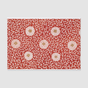 Owen Jones Chinese Ornament Red White Floral Tissue Paper