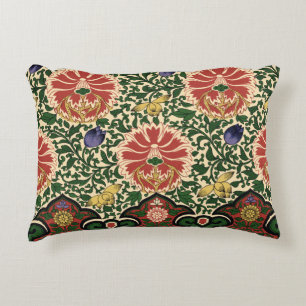 Owen Jones Chinoiserie Red Lotus Floral Art Design Decorative Cushion