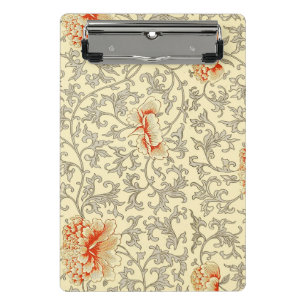 Owen Jones Vintage Pattern: Coral Floral Grey Mini Clipboard