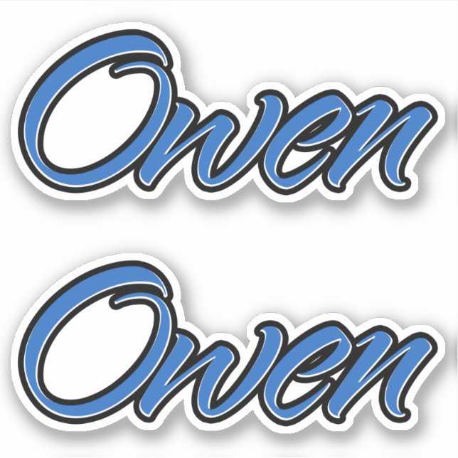 Owen name blue sticker Sticker Sticker Sticker (Front)