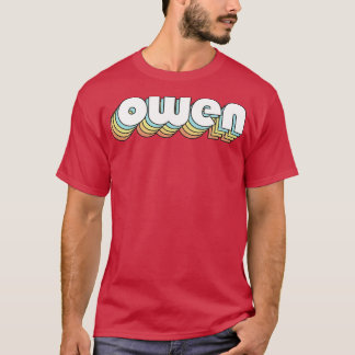 Owen Retro Rainbow Typography Faded Style T-Shirt