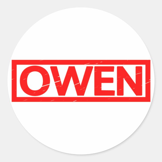 Owen Stamp Classic Round Sticker (Front)