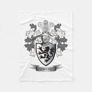 Owens Family Crest Coat of Arms Fleece Blanket