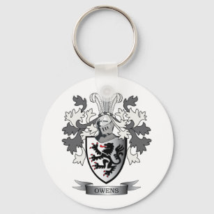 Owens Family Crest Coat of Arms Key Ring