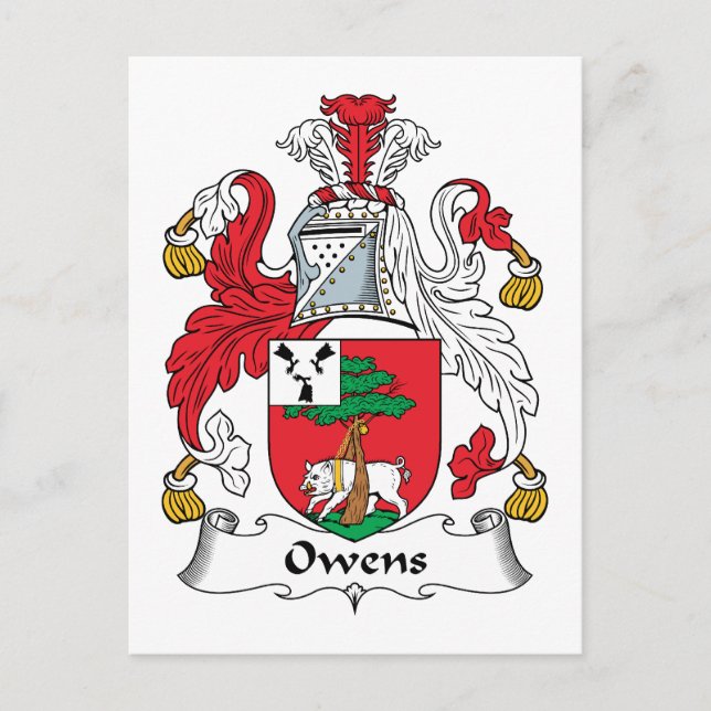 Owens Family Crest Postcard (Front)