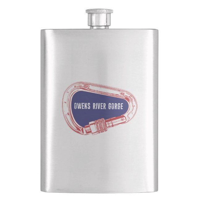 Owens River Gorge Climbing Carabiner Hip Flask (Front)