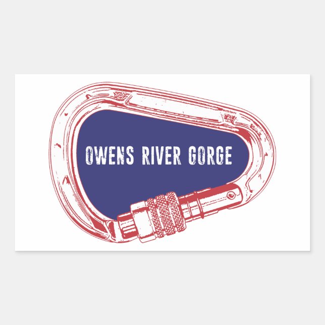 Owens River Gorge Climbing Carabiner Rectangular Sticker (Front)