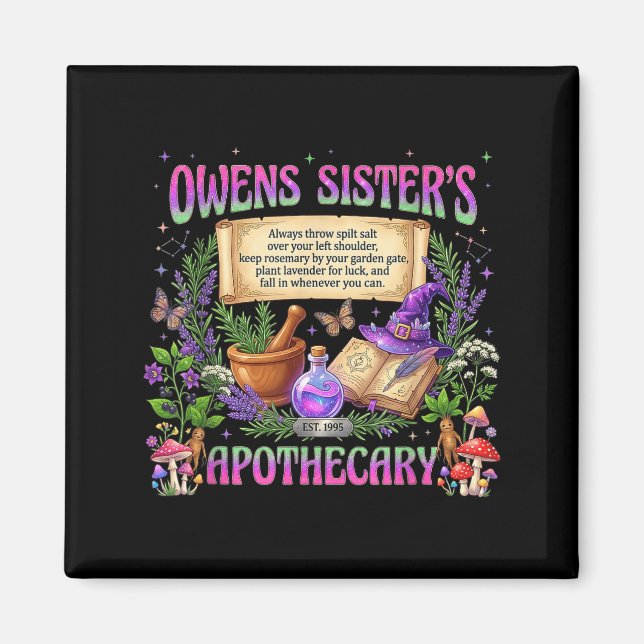 Owens sister's apothecary witchy practical magic magnet (Front)
