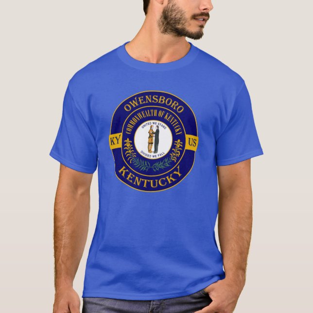 Owensboro Kentucky Flag USA Seal Stamp Badge Trave T-Shirt (Front)
