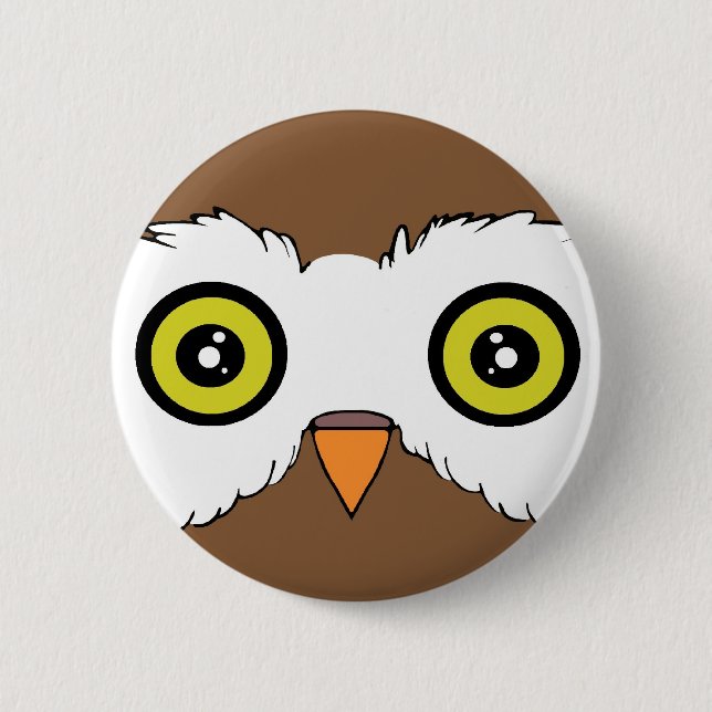 Owl 1 6 cm round badge (Front)