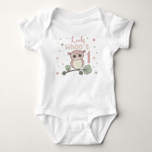 Owl 1st Birthday Baby Bodysuit