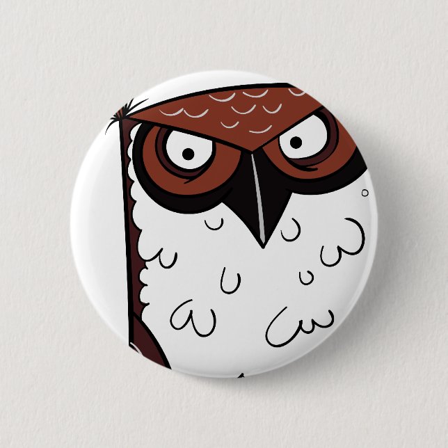Owl 2 6 cm round badge (Front)