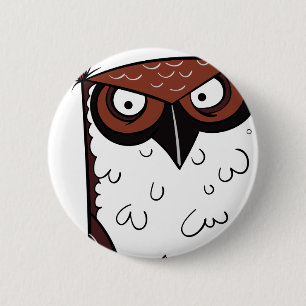 Owl 2 6 cm round badge