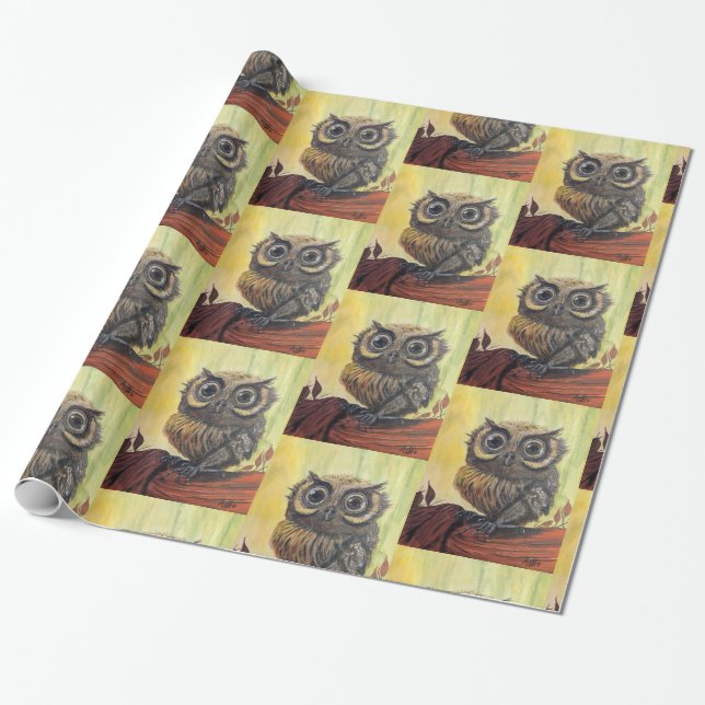 Owl 30in x 6ft Wrapping Paper, Glossy Wrapping Wrapping Paper (Unrolled)