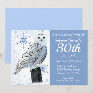 Owl 30th Birthday Party Invitation