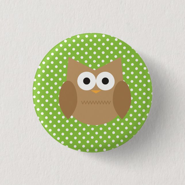 Owl 3 Cm Round Badge (Front)