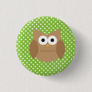 Owl 3 Cm Round Badge