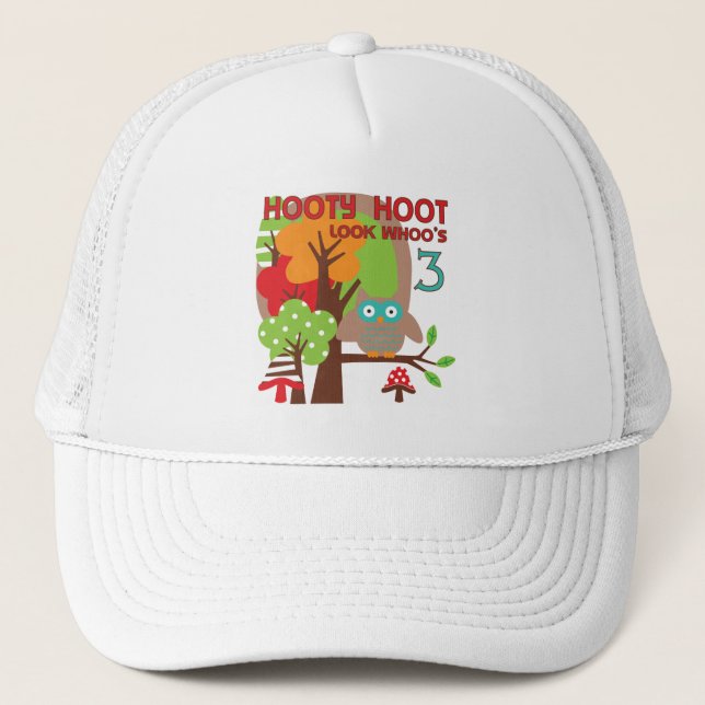 Owl 3rd Birthday T-shirts and Gifts Trucker Hat (Front)