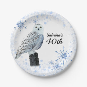 Owl 40th Birthday Party Paper Plate