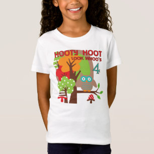 Owl 4th Birthday T shirts and Gifts