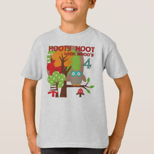 Owl 4th Birthday T shirts and Gifts