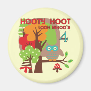 Owl 4th Birthday T shirts and Gifts Magnet