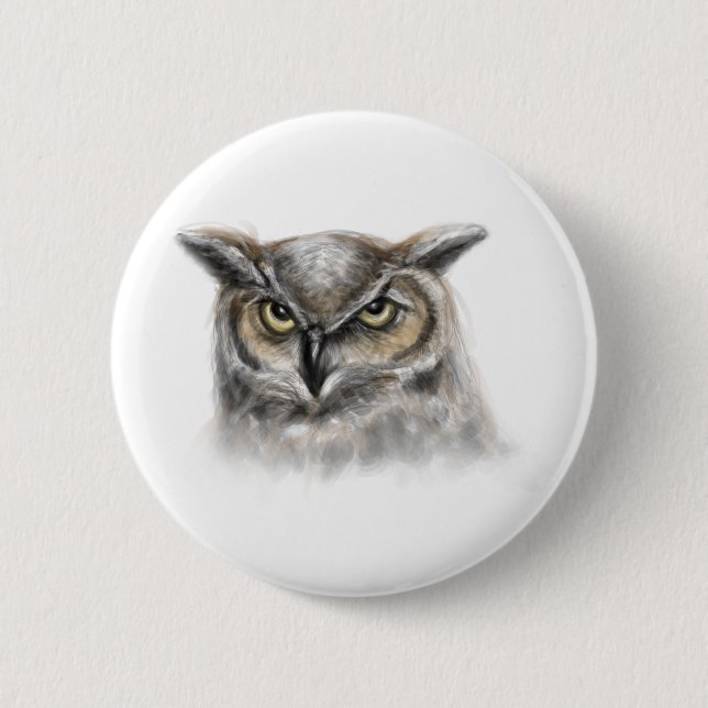 owl 6 cm round badge (Front)