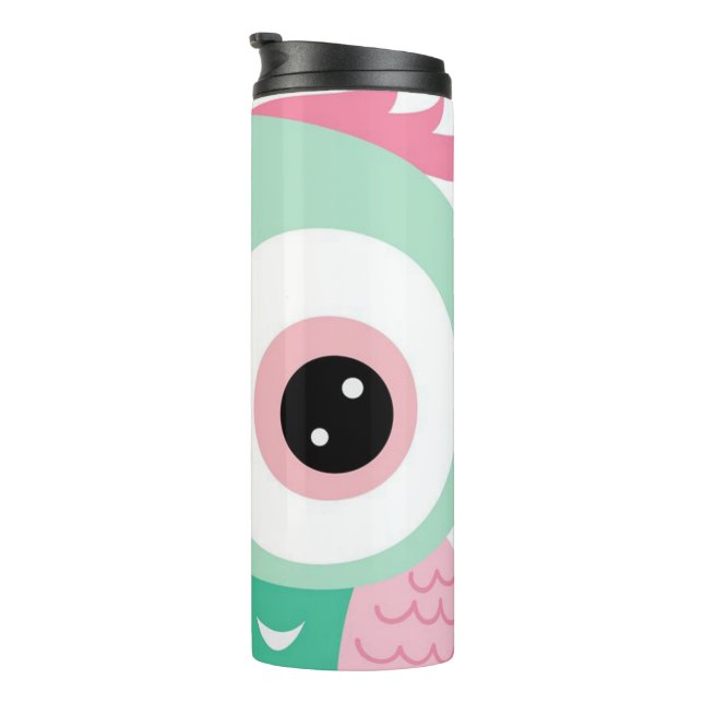 Owl Abstract Thermal Tumbler (Rotated Right)
