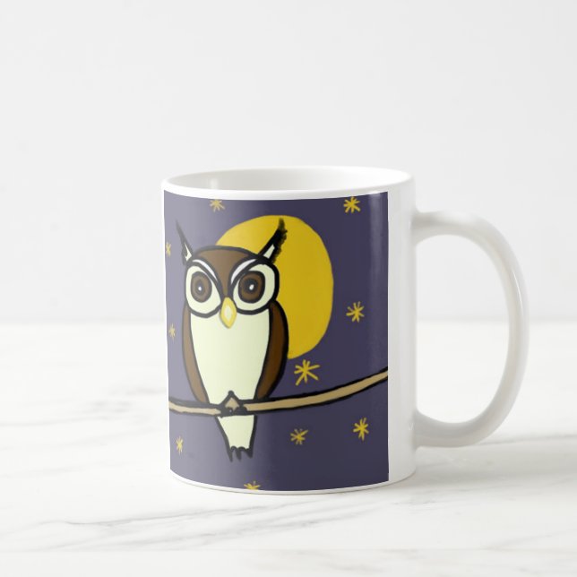 Owl against the Night Sky Coffee Mug (Right)