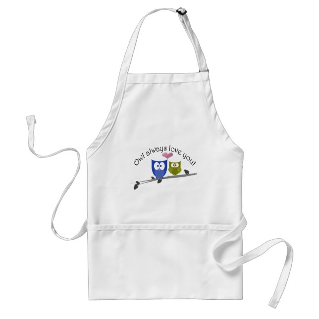 Owl always love you, cute Owls Art Standard Apron (Front)