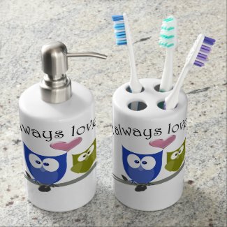 Owl always love you, cute Owls Toothbrush set