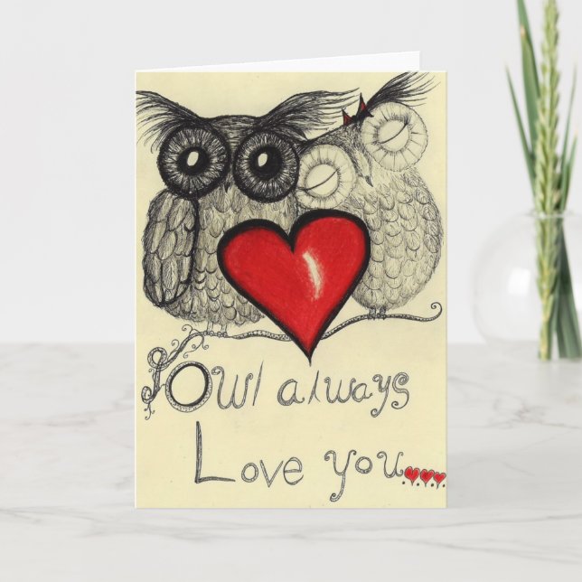 Owl Always love you... (Greeting card for your lov (Front)