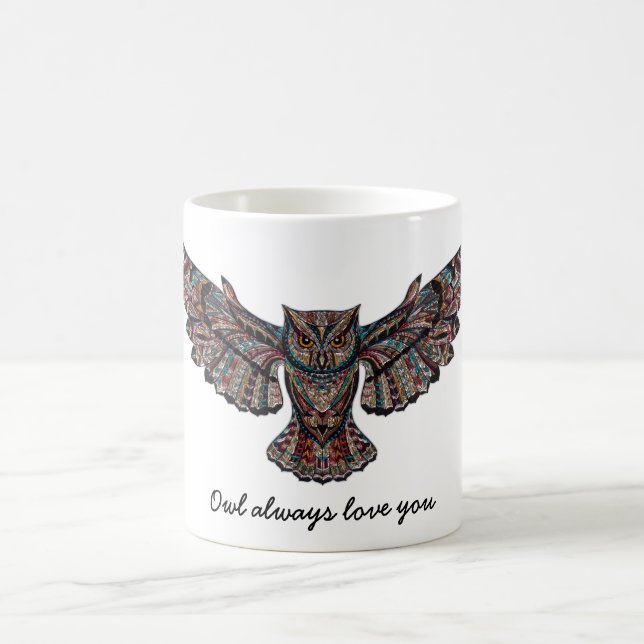 Owl always love you Mosaic Decorative Coffee Mug (Center)