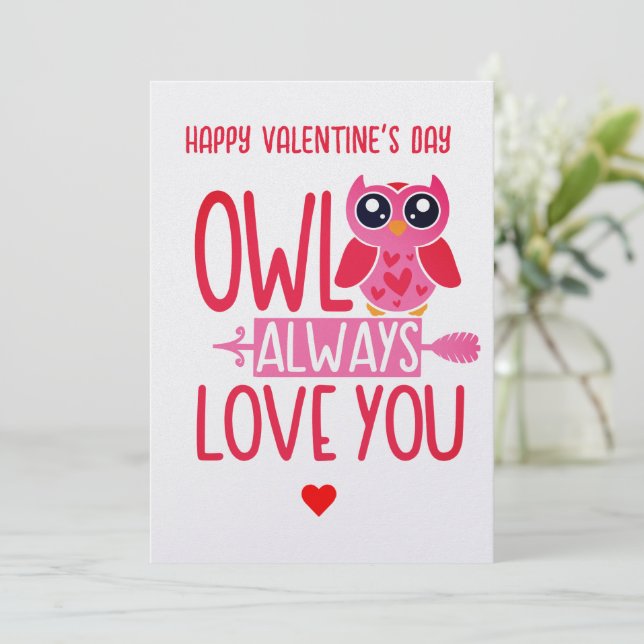 Owl Always Love You Printable Valentine's Day Card (Standing Front)