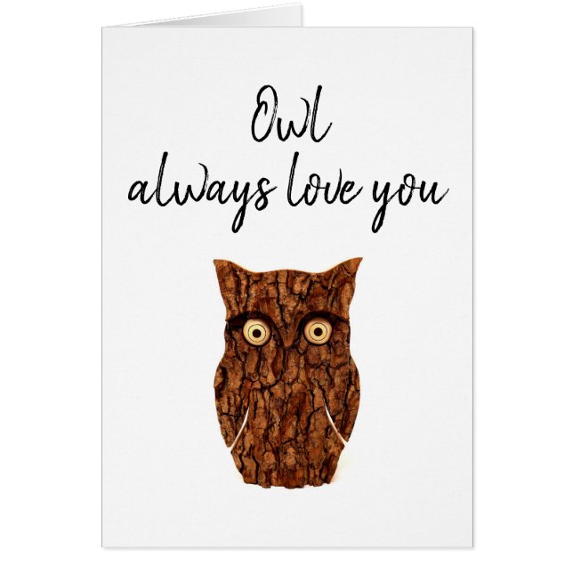 Owl always love you romantic rustic wood (Front)