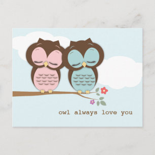 Owl Always Love You Sweet Couple Postcard