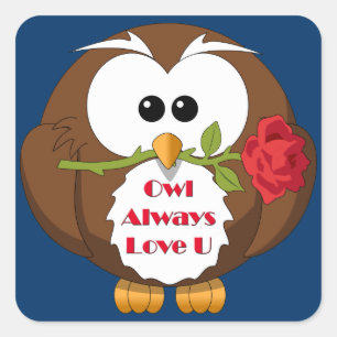 Owl Always Love You Theme Square Sticker