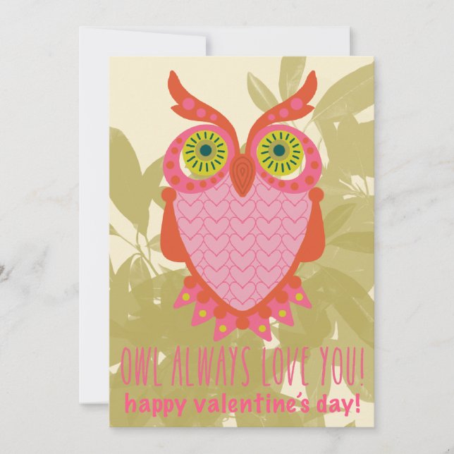 OWL ALWAYS LOVE YOU Valentines card (Front)
